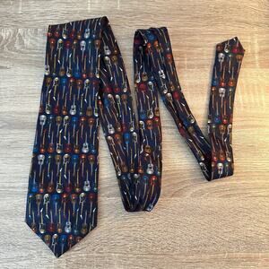 Addiction Acoustic Electric Guitars Music Print Necktie Tie Band‎ Player Teacher